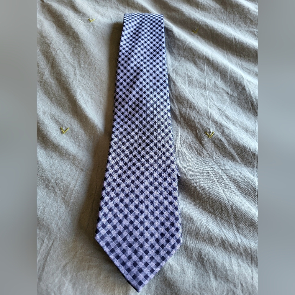 Perry Ellis Black and White Checkered Tie